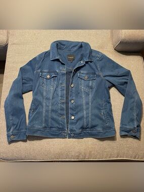 Liverpool Classic Jean Jacket Large Admiral Blue Stretch Denim Trucker